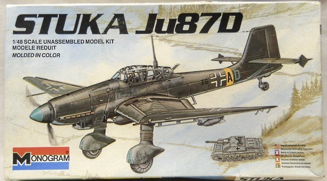 Monogram 1/48 Junkers Ju-87D-5 or D-8 Stuka - Rudel or Western Front Night Intruder - (Ju87D5), 6840 plastic model kit